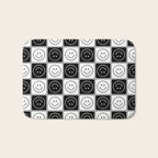 Checked Smiley Faces Pattern (Black & White) Bath Mat Gallery Image 1