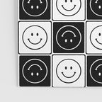 Checked Smiley Faces Pattern (Black & White) Poster Gallery Image 3