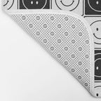 Checked Smiley Faces Pattern (Black & White) Bath Mat Gallery Image 2