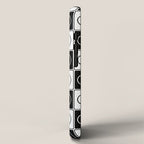 Checked Smiley Faces Pattern (Black & White) iPhone Case Gallery Image 2