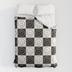 Checked Smiley Faces Pattern (Black & White) Duvet Cover Gallery Image 6