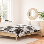 Checked Smiley Faces Pattern (Black & White) Duvet Cover Gallery Image 2