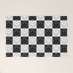 Checked Smiley Faces Pattern (Black & White) Welcome Mat Gallery Image 1