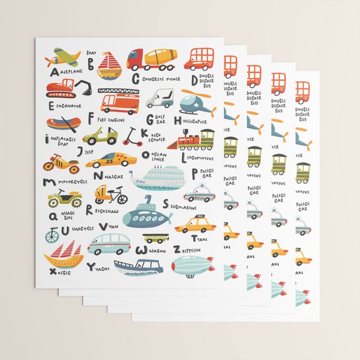 Beep Beep Alphabet Wrapping Paper Gallery Image 3