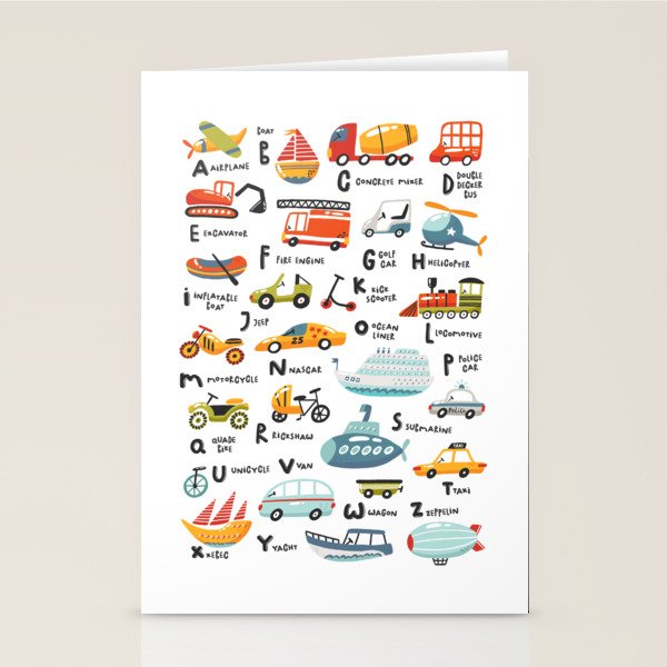 Beep Beep Alphabet Stationery Card Gallery Image 2