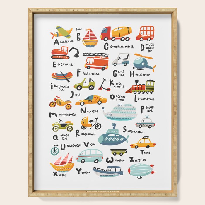 Beep Beep Alphabet Serving Tray Gallery Image 1
