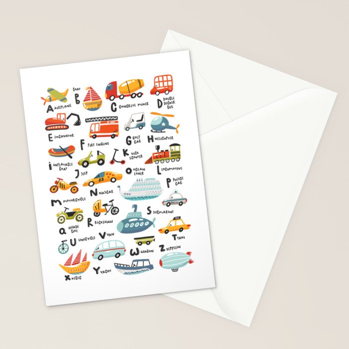 Beep Beep Alphabet Stationery Card Gallery Image 2