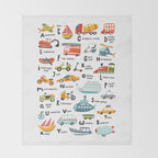 Beep Beep Alphabet Throw Blanket Gallery Image 2