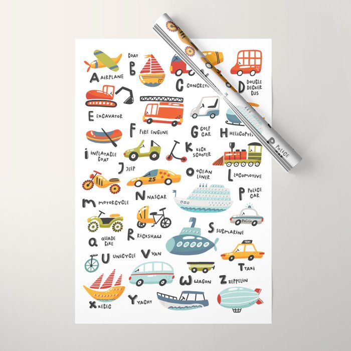 Beep Beep Alphabet Wrapping Paper Gallery Image 1