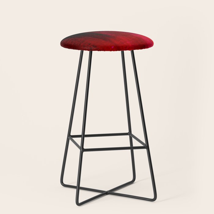 Red and Black Abstract Stool Gallery Image 1