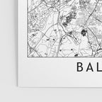 Baltimore White Map Poster Gallery Image 3