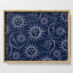 Blue Magic Celestial Sun Moon Stars Serving Tray Gallery Image 1