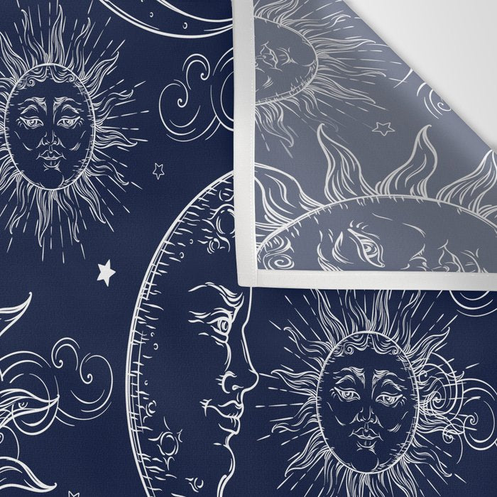 Blue Magic Celestial Sun Moon Stars Wall Tapestry Gallery Image 3