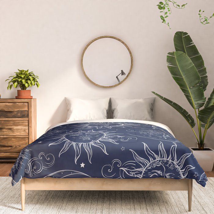 Blue Magic Celestial Sun Moon Stars Comforter Gallery Image 3