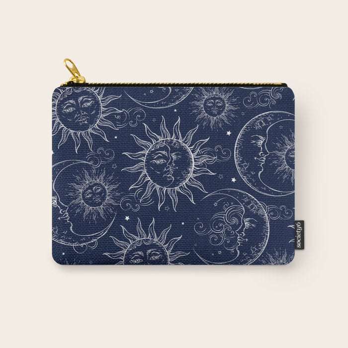 Blue Magic Celestial Sun Moon Stars Carry All Pouch Gallery Image 1