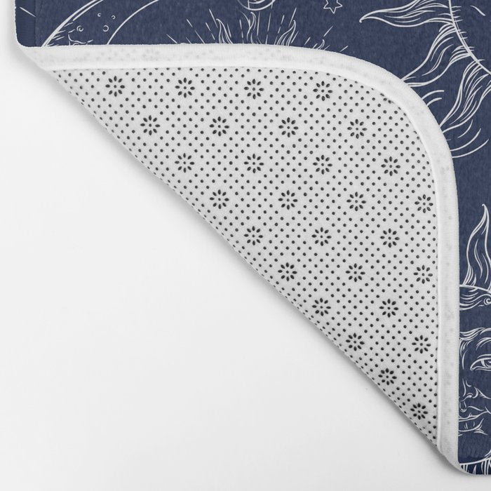 Blue Magic Celestial Sun Moon Stars Bath Mat Gallery Image 2