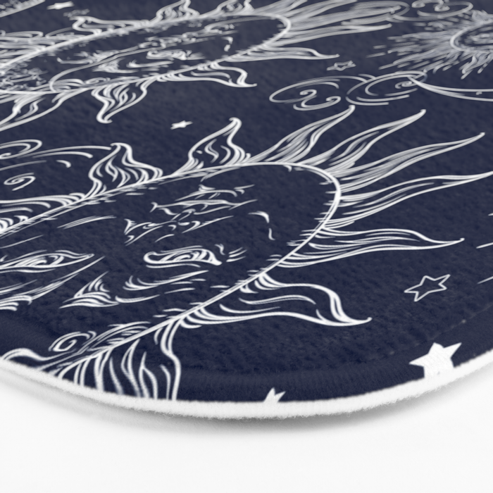 Blue Magic Celestial Sun Moon Stars Bath Mat Gallery Image 3