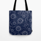 Blue Magic Celestial Sun Moon Stars Tote Bag Gallery Image 1