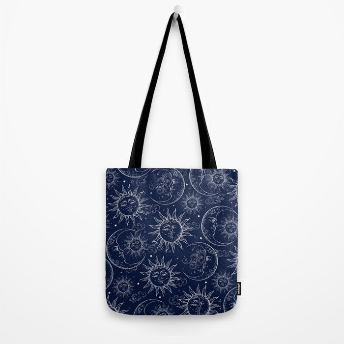 Blue Magic Celestial Sun Moon Stars Tote Bag Gallery Image 2