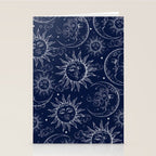 Blue Magic Celestial Sun Moon Stars Stationery Card Gallery Image 2