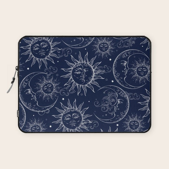 Blue Magic Celestial Sun Moon Stars Laptop Sleeve Gallery Image 1