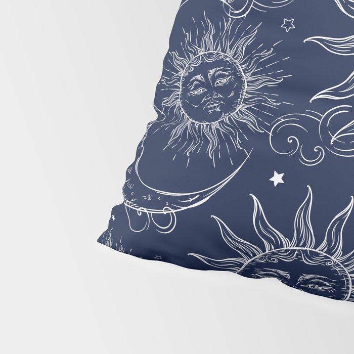 Blue Magic Celestial Sun Moon Stars Pillow Sham Gallery Image 4