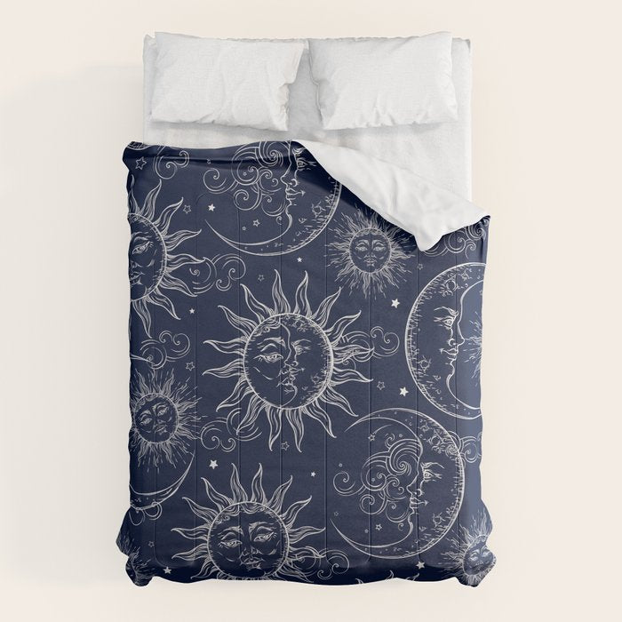 Blue Magic Celestial Sun Moon Stars Comforter Gallery Image 6