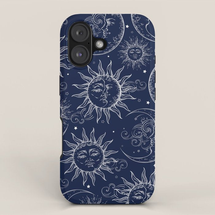 Blue Magic Celestial Sun Moon Stars iPhone Case Gallery Image 1