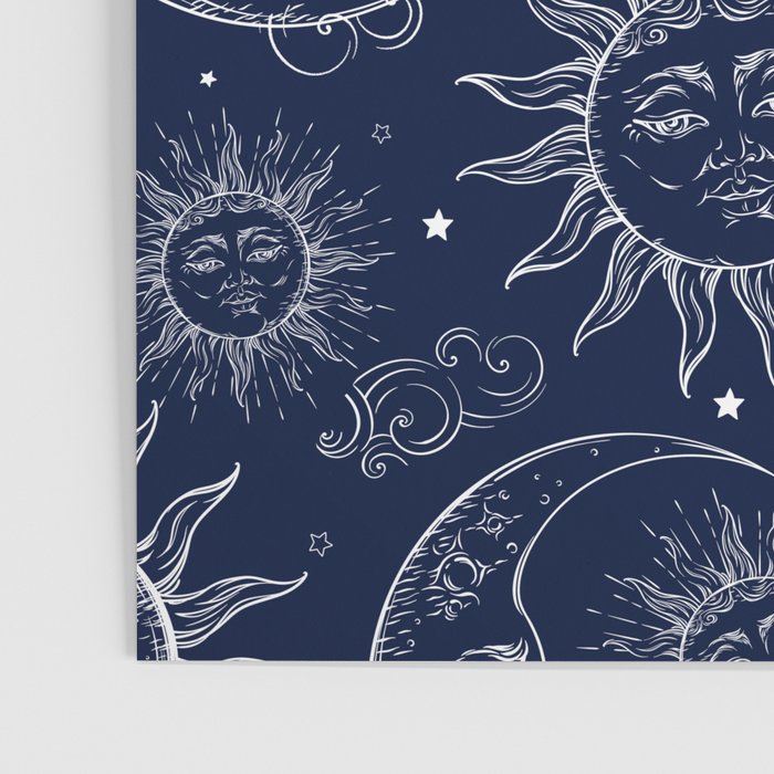 Blue Magic Celestial Sun Moon Stars Poster Gallery Image 3