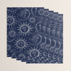 Blue Magic Celestial Sun Moon Stars Wrapping Paper Gallery Image 3