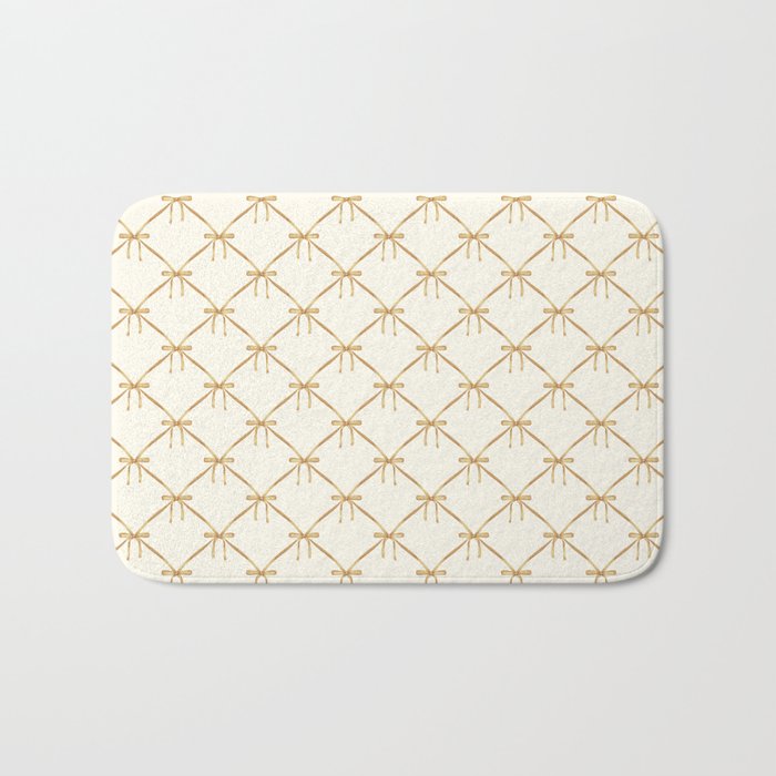 Bows & Ribbons Pattern III Neutral Bath Mat Gallery Image 1