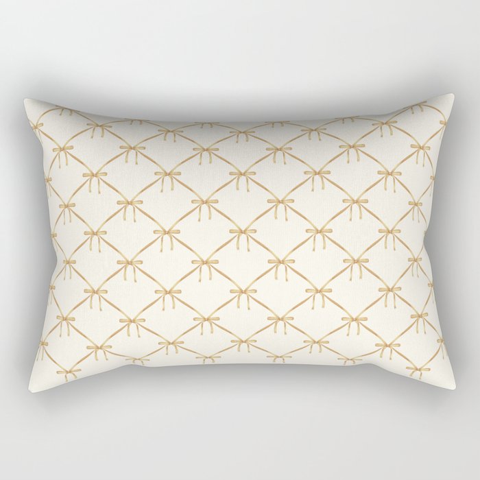 Bows & Ribbons Pattern III Neutral Rectangular Pillow Gallery Image 2