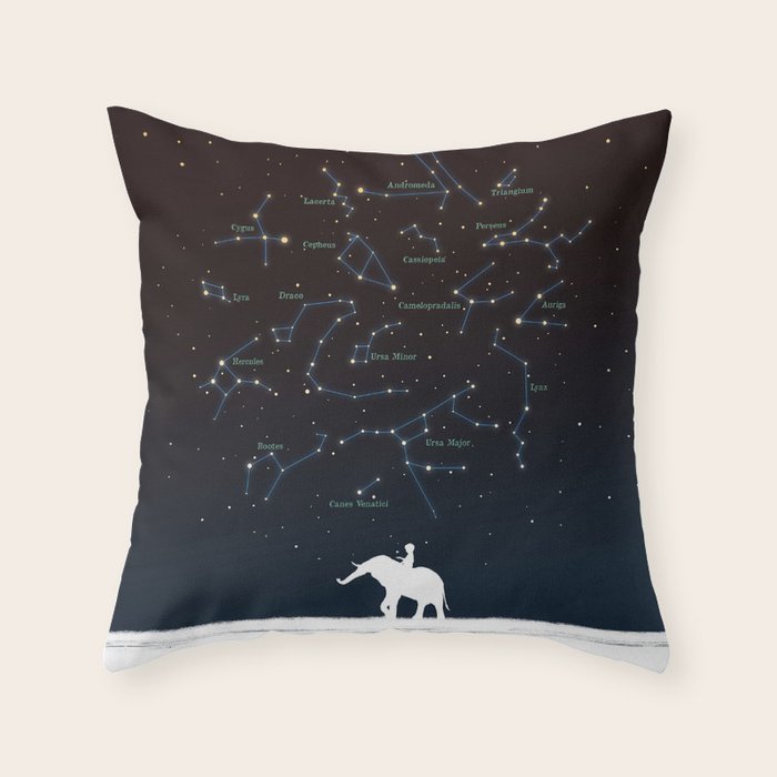 Falling star constellation Throw Pillow Gallery Image 6