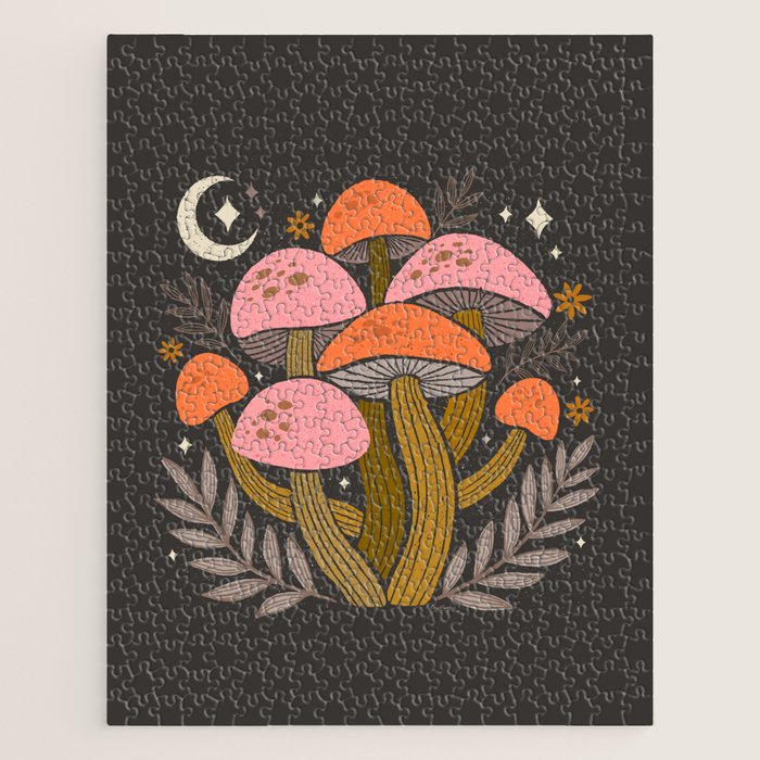Mushrooms and Moons - Dark Jigsaw Puzzle Gallery Image 1