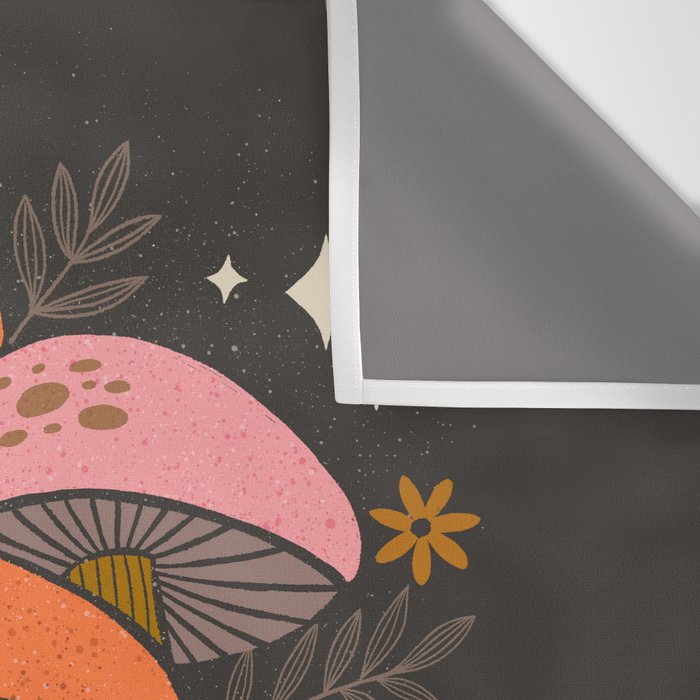Mushrooms and Moons - Dark Wall Tapestry Gallery Image 3