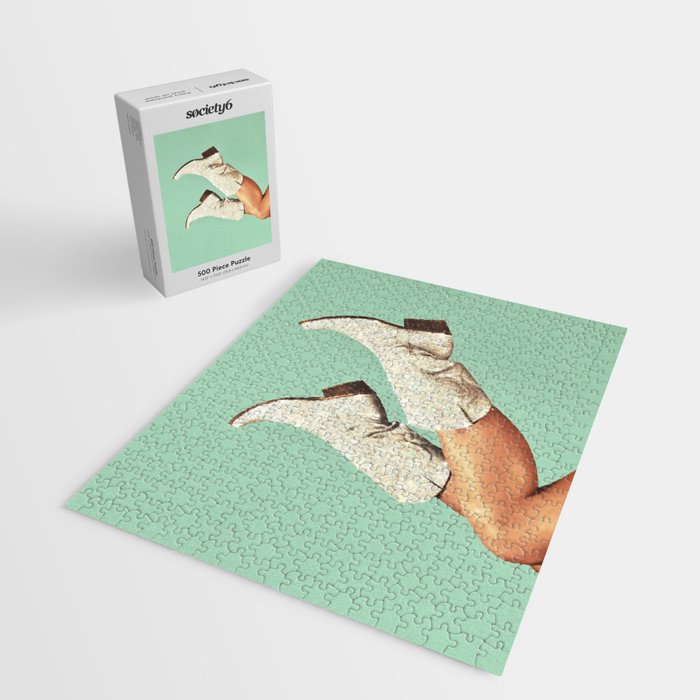 These Boots - Glitter Teal Green Jigsaw Puzzle Gallery Image 2