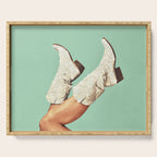 These Boots - Glitter Teal Green Serving Tray Gallery Image 1