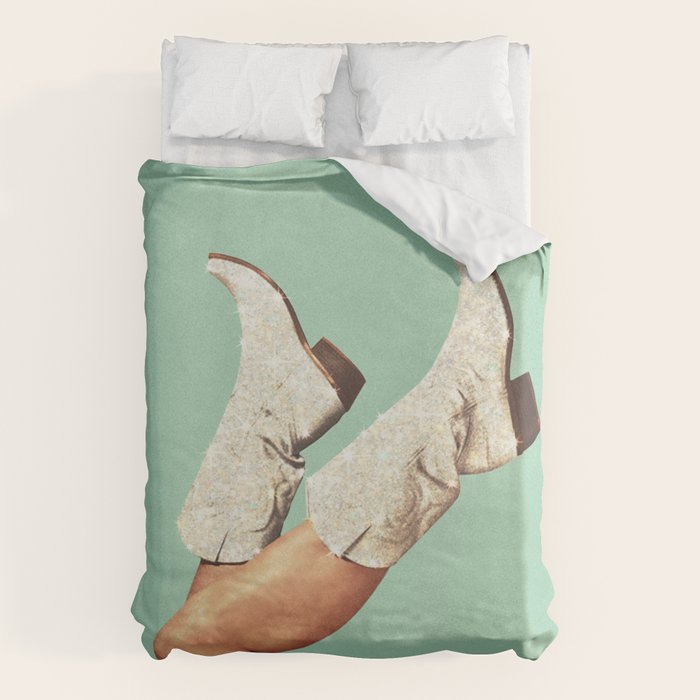 These Boots - Glitter Teal Green Duvet Cover Gallery Image 6