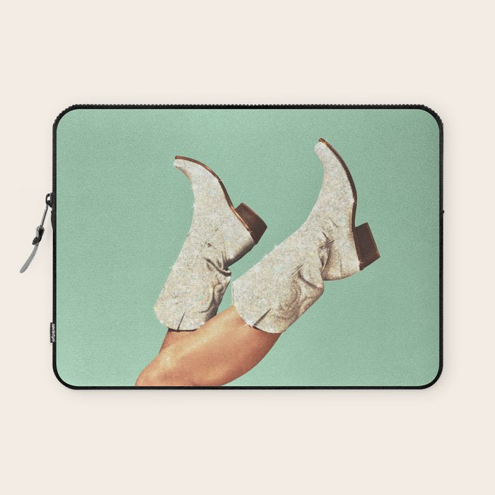 These Boots - Glitter Teal Green Laptop Sleeve Gallery Image 1