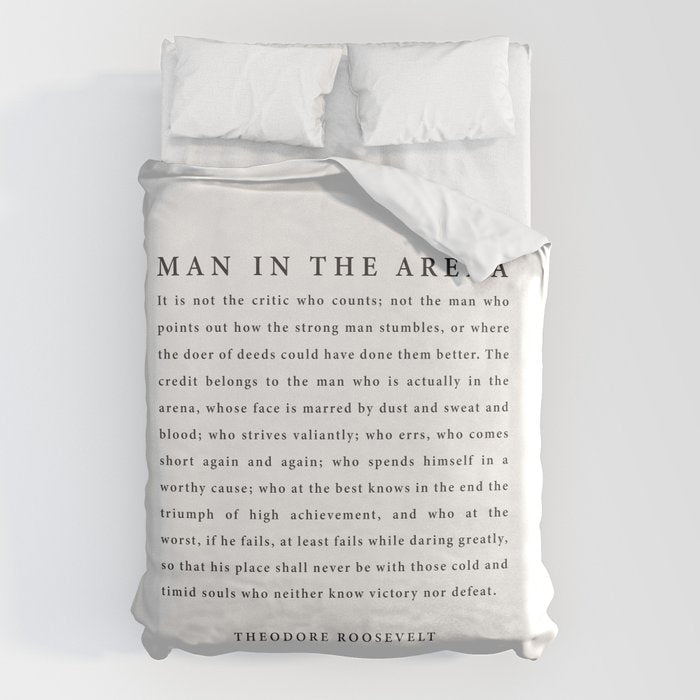 The Man In The Arena, Theodore Roosevelt Duvet Cover Gallery Image 6