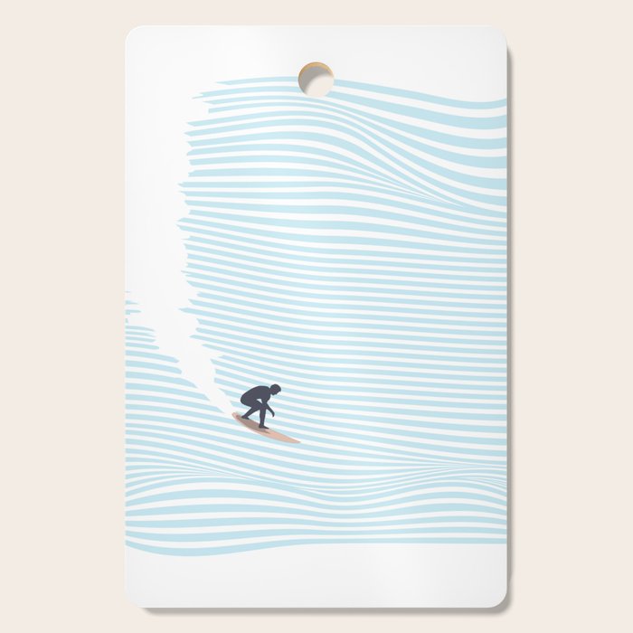 surfing jaws baby blue Cutting Board Gallery Image 1