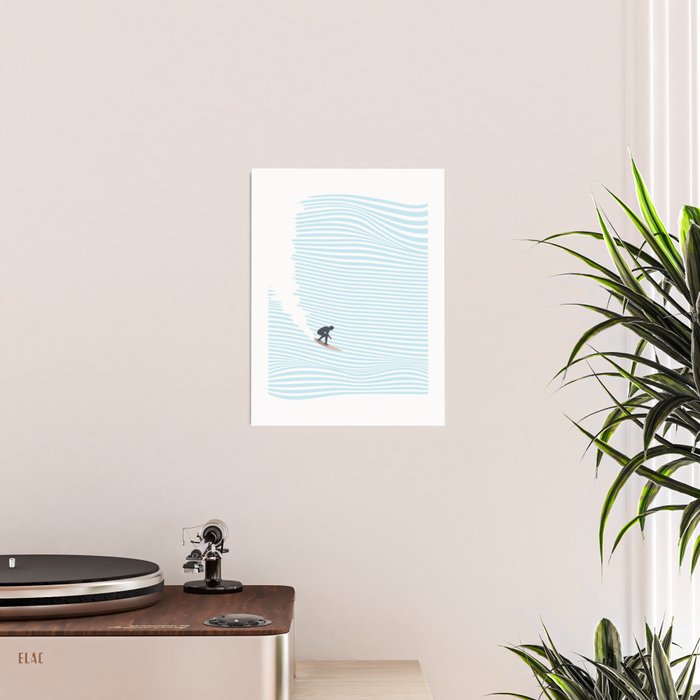 surfing jaws baby blue Poster Gallery Image 2