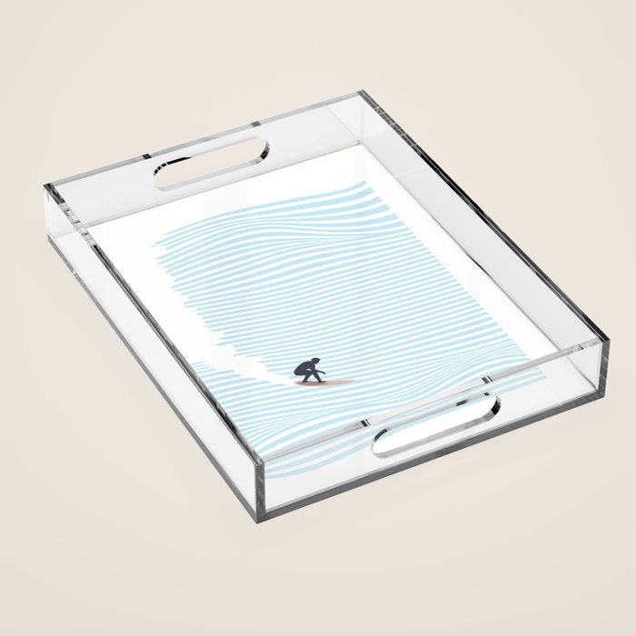 surfing jaws baby blue Acrylic Tray Gallery Image 1