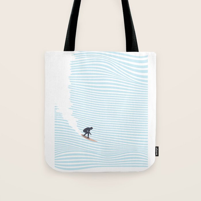 surfing jaws baby blue Tote Bag Gallery Image 1