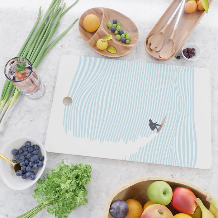 surfing jaws baby blue Cutting Board Gallery Image 2