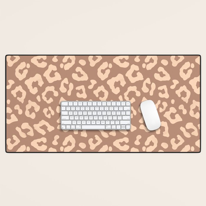 Leopard Print In Clay Brown Desk Mat Gallery Image 1