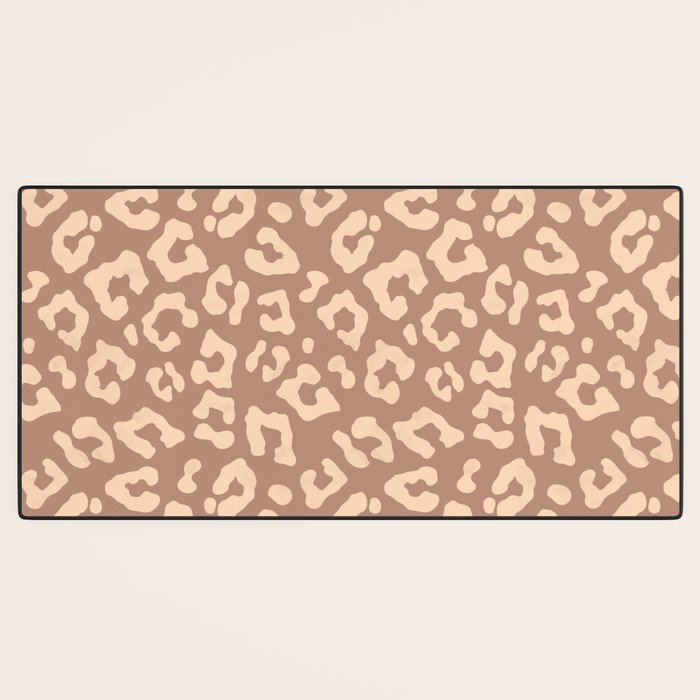 Leopard Print In Clay Brown Desk Mat Gallery Image 3