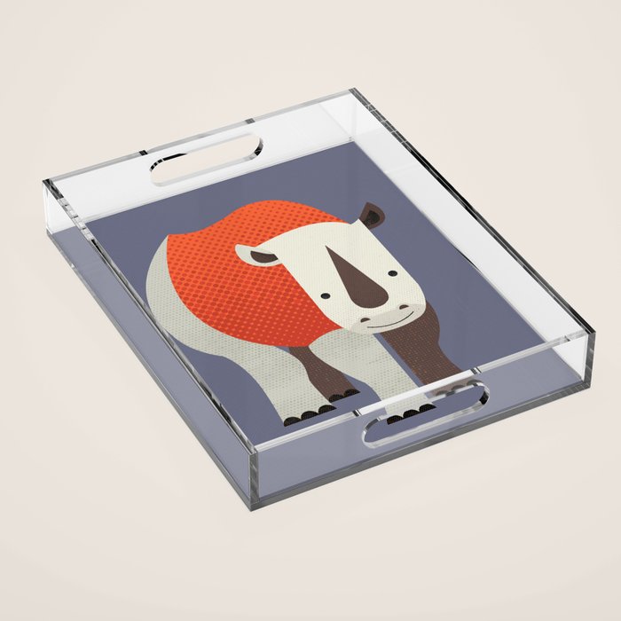 Whimsy Rhinoceros Acrylic Tray Gallery Image 1