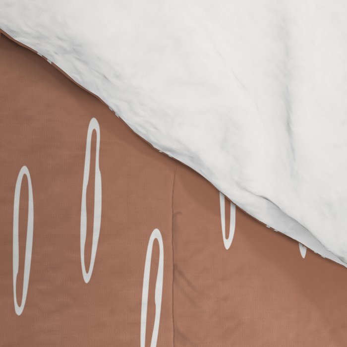 Boho Raindrops Abstract Pattern, Terracotta Comforter Gallery Image 4