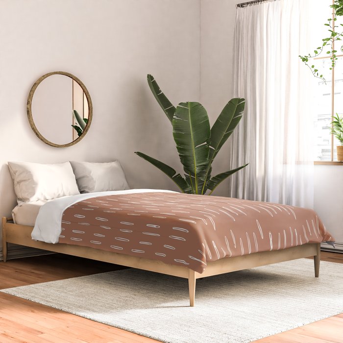 Boho Raindrops Abstract Pattern, Terracotta Comforter Gallery Image 2